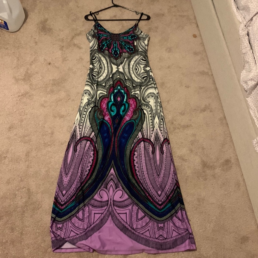 Patterned stretchy maxi dress
